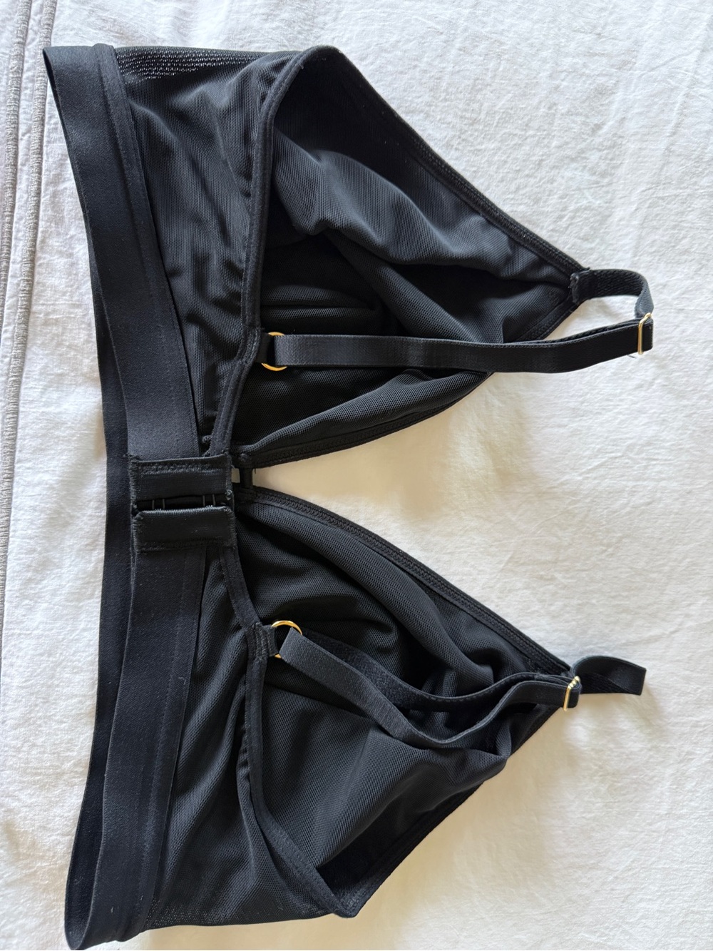All.You. LIVELY Black Busty Mesh Trim Wireless Bralette Bra Size 2. 34D - Picture 3 of 5